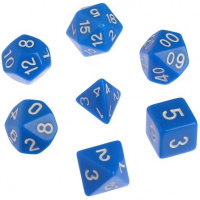 Фотография Набор кубиков d4, d6, d8, d10, d12, d20, d100: синие (7 шт, 16 мм) Знаем Играем [=city]